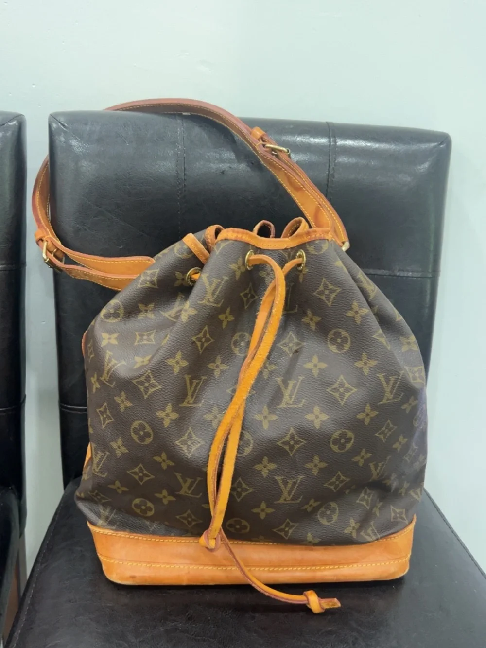 Louis Vuitton Monogram Drawstring Hobo in Brown and Tan